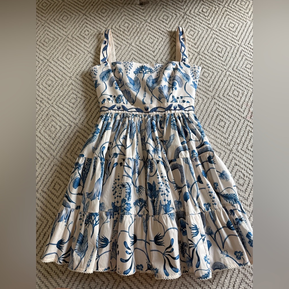 Agua by Agua Bendita Lima Habitat Embroidered Mini Dress Size Extra Small